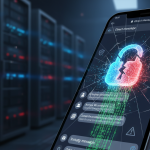 A dramatic digital illustration of a cracked smartphone screen displaying the Instagram DM interface, with a glowing bro