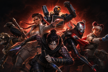 Key art concept Apex Legends, équipe de légendes en action