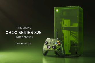 Rendu leaké de la Xbox Series X25 édition 25 ans anniversaire en coque verte translucide OG Green, avec manette assortie