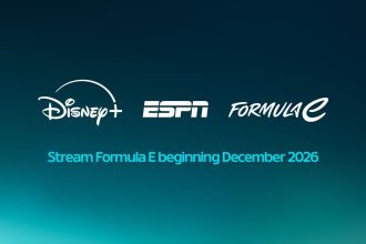 Disney+ devient la maison mondiale de diffusion de la Formule E dès décembre 2026 (visuel officiel avec les logos Disney+, ESPN et Formule E)