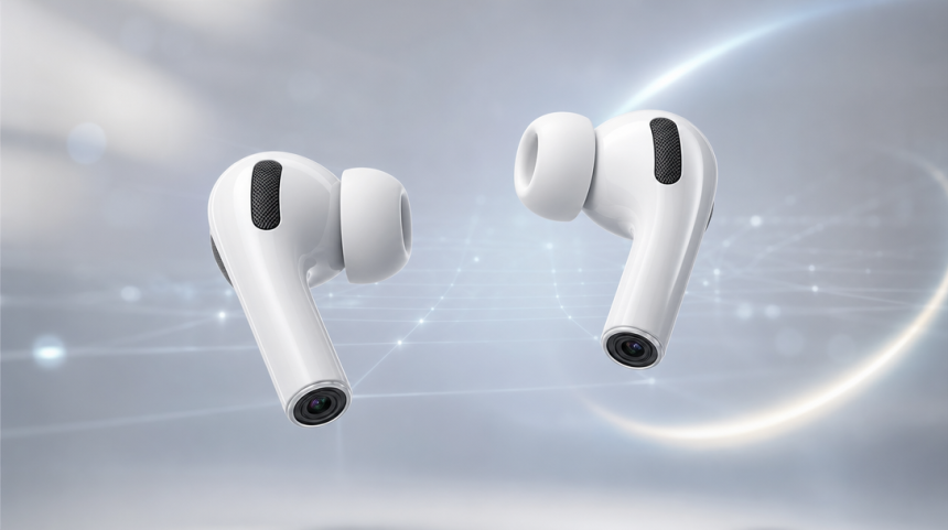 AirPods à caméra, rendu concept