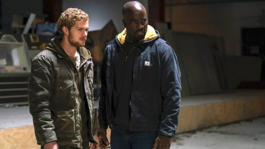 Luke Cage (Mike Colter) et Iron Fist (Finn Jones), photo officielle Marvel