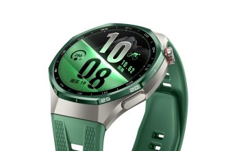Huawei Watch GT 7 Pro, render officiel avec boîtier en titane et bracelet vert