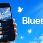 Bluesky augmente ses vidéos à 10 minutes et 300 Mo, concept visuel