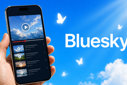 Bluesky augmente ses vidéos à 10 minutes et 300 Mo, concept visuel