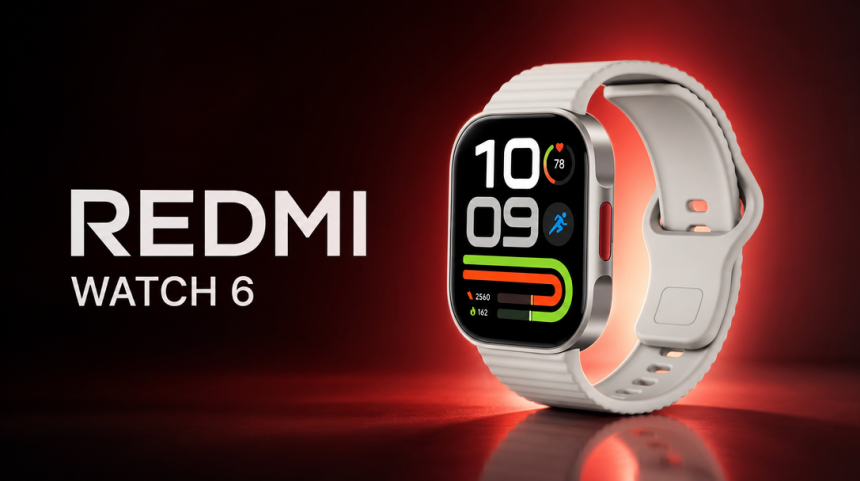 Redmi Watch 6, rendu concept de la montre connectée budget de Xiaomi