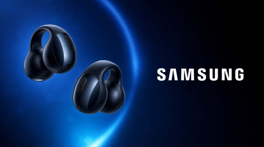 Samsung Galaxy Able, écouteurs ouverts à clip, rendu concept