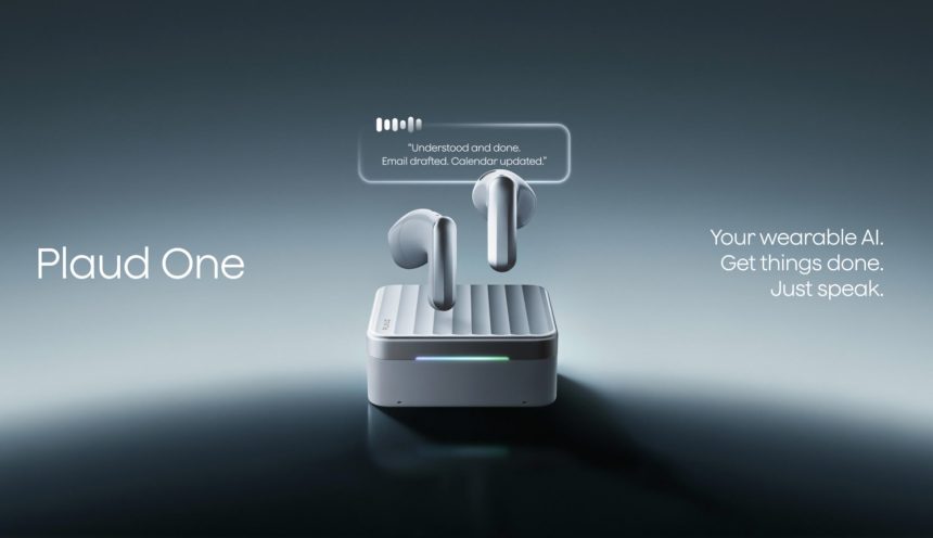 Plaud One Explorer Edition, écouteurs IA 4G de Plaud avec boîtier de charge
