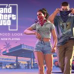 GTA 6 Extended Look sur Netflix : key art officiel avec Lucia et Jason devant la skyline de Vice City au coucher du soleil