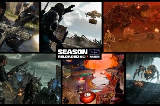 Key art officiel de Call of Duty Black Ops 7 Season 05 Reloaded, avec Rex Infernus et les créatures Zombies