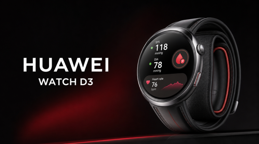 Huawei Watch D3, rendu concept du tensiomètre connecté