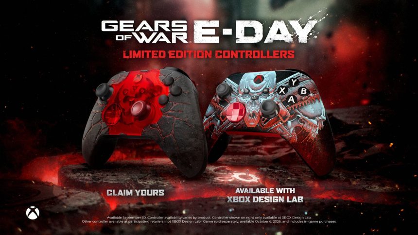 Les deux manettes Xbox sans fil édition limitée Gears of War: E-Day