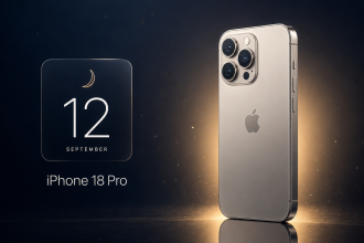 iPhone 18 Pro, concept précommandes décalées au 12 septembre, smartphone titane avec carte de date et lune