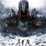 Key art officielle de Le Seigneur des Anneaux : War in the North Legacy Edition, les trois héros face à Agandaûr au nord de la Terre du Milieu