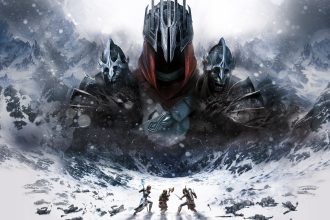 Key art officielle de Le Seigneur des Anneaux : War in the North Legacy Edition, les trois héros face à Agandaûr au nord de la Terre du Milieu