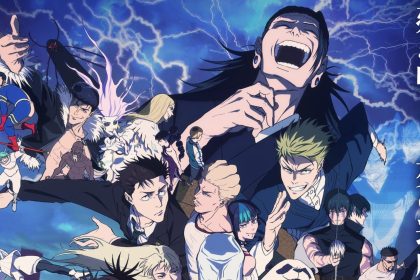 Key visual officiel de Jujutsu Kaisen montrant Yuji Itadori et le casting principal