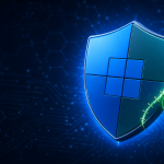 Concept sécurité : bouclier Microsoft Defender avec coche verte de protection active, illustrant le correctif de la faille zero-day ShieldBreak