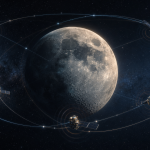 Concept : constellation de satellites de navigation en orbite lunaire, pour un temps lunaire standard unifié