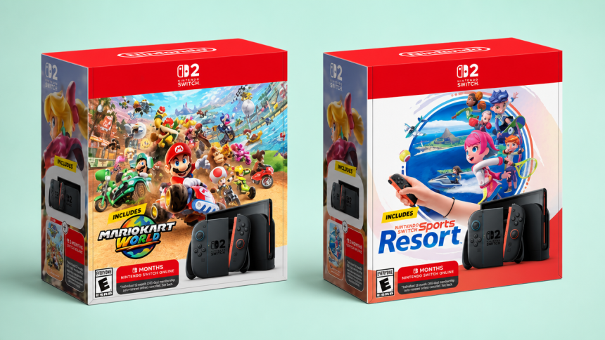 switch 2 bundles Mario Kart World et Sports Resort
