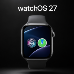 Apple Watch affichant watchOS 27 avec les nouvelles apps natives Siri et Find My
