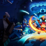 Minecraft Dungeons II, key art officiel du jeu avec la nouvelle dimension The Sift