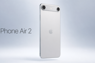 Rendu concept de l'iPhone Air 2 avec sa deuxième caméra exilée de l'autre côté de l'îlot photo