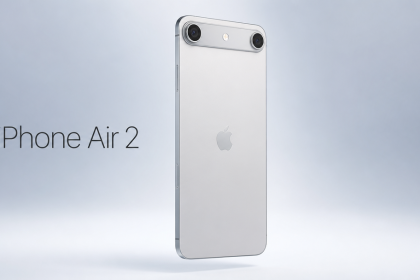 Rendu concept de l'iPhone Air 2 avec sa deuxième caméra exilée de l'autre côté de l'îlot photo