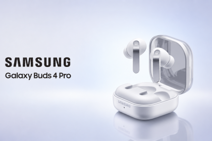 Samsung Galaxy Buds 4 Pro, photo officielle des écouteurs et de leur boîtier de chargement
