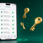 Interface WhatsApp Passkeys affichant plusieurs clés d'accès enregistrées sur un même compte