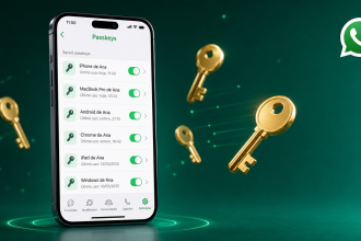 Interface WhatsApp Passkeys affichant plusieurs clés d'accès enregistrées sur un même compte