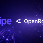 Logos officiels Stripe et OpenRouter côte à côte, rachat d'OpenRouter par Stripe