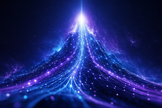 Concept d'un réseau de neurones lumineux ascendant, modèle open-weight GLM-5.3 de Z.ai