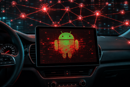 Autoradio Android compromis par le botnet Zhima découvert par Kaspersky, concept d'illustration
