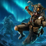 Bloodhound le chasseur masqué en pleine action sous une aurore boréale bleue, avec silhouettes fantômes de coéquipiers, Apex Legends Saison 30 Marked