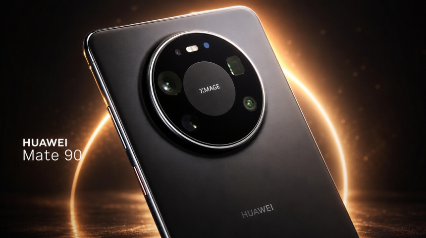Huawei Mate 90, rendu du flagship équipé du Kirin 9030 sous HarmonyOS 7