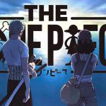Key art officiel de l'anime The One Piece de WIT Studio pour Netflix : Luffy et l'équipage du chapeau de paille de dos sur une falaise face à l'océan