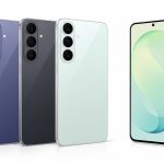 Galaxy S26 FE marketing render, quatre coloris Blueberry, Graphite et Pistachio