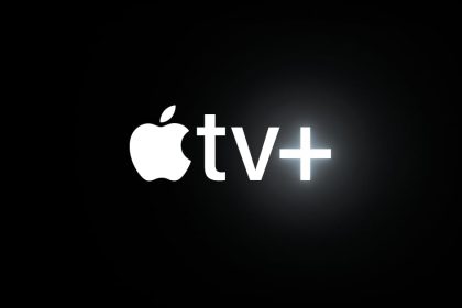 Logo officiel Apple TV+ sur fond noir