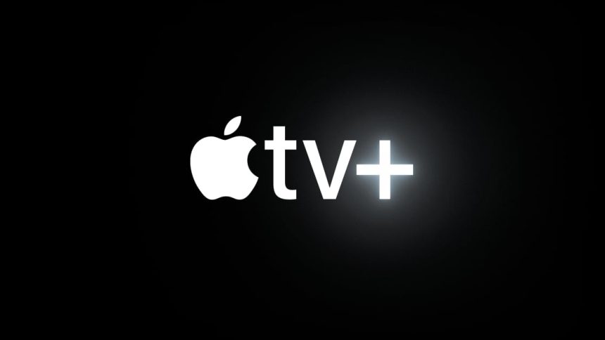 Logo officiel Apple TV+ sur fond noir