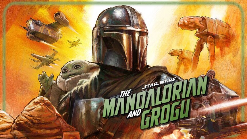 Affiche officielle de The Mandalorian and Grogu, le film Star Wars de Jon Favreau, avec Din Djarin et Grogu