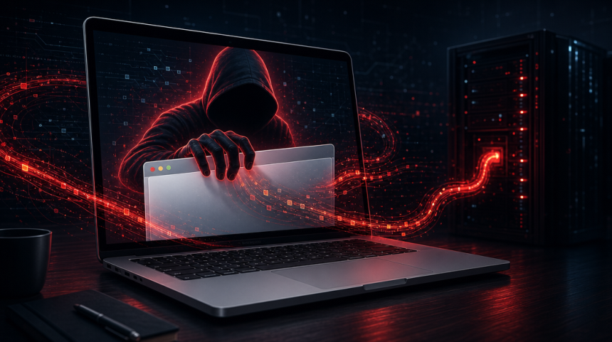 Concept illustrant le malware macOS AmnesiaStealer qui détourne les sessions Chromium