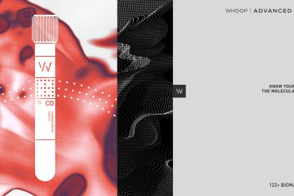 Visuel officiel Whoop Advanced Labs, prise de sang et biomarqueurs