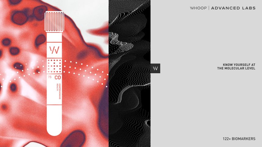 Visuel officiel Whoop Advanced Labs, prise de sang et biomarqueurs