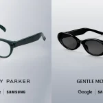 Lunettes intelligentes Warby Parker co-developpees avec Google (Gemini) et Samsung, visuel officiel de l'annonce Google I/O 2026