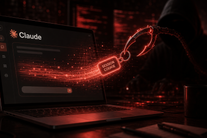 Concept de cybersécurité : un infostealer arrache le cookie de session de l'interface Claude d'Anthropic, illustration du vol de sessions et des comptes vidés