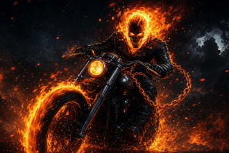 Ghost Rider, reboot Marvel avec Ryan Gosling au 28 juillet 2028, motard vengeur au crâne enflammé