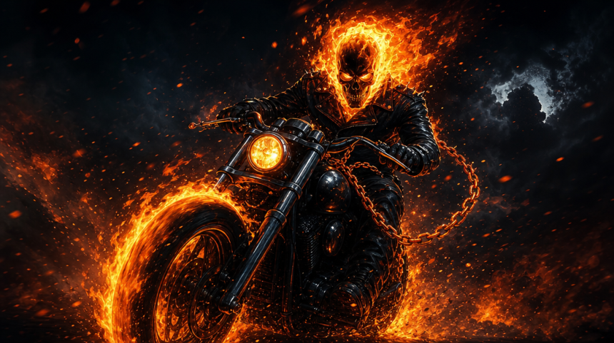 Ghost Rider, reboot Marvel avec Ryan Gosling au 28 juillet 2028, motard vengeur au crâne enflammé