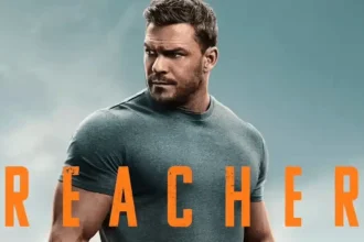 Alan Ritchson dans l'affiche officielle de Reacher saison 4 sur Prime Video