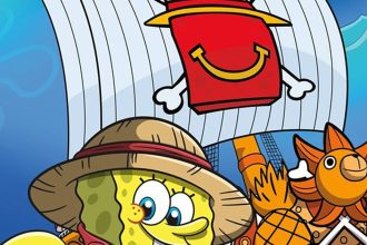 One Piece x Bob l'éponge : visuel officiel du Happy Meal McDonald's crossover mondial