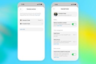 Visuel officiel OpenAI : contrôles parentaux de ChatGPT pour les 13-17 ans, avec comptes liés, Quiet hours et Study Mode